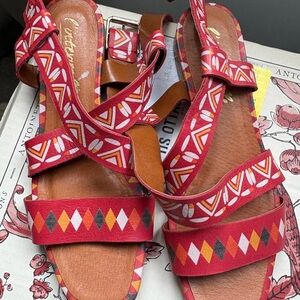 L’intervalle Leather Colorful Patterned Sandals
